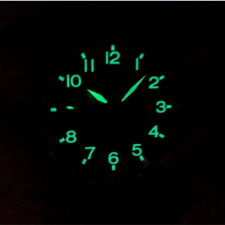 Sapphire Crystal Or Mineral Glass 44mm GEERVO No Logo Black Dial Asian ETA6497 Mechanical Movement Luminous Pilot Men\'s Watch 1
