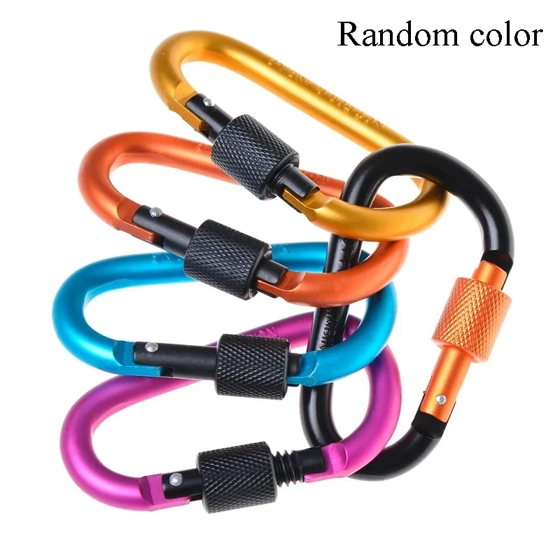 حلقة تسلق كليب مع بوابة المسمار 2 قطعة Carabiners المشي لمسافات طويلة كليب مع 7.5 مللي متر قطر قضيب ألومنيوم EDC معدات التخييم في الهواء الطلق هوك