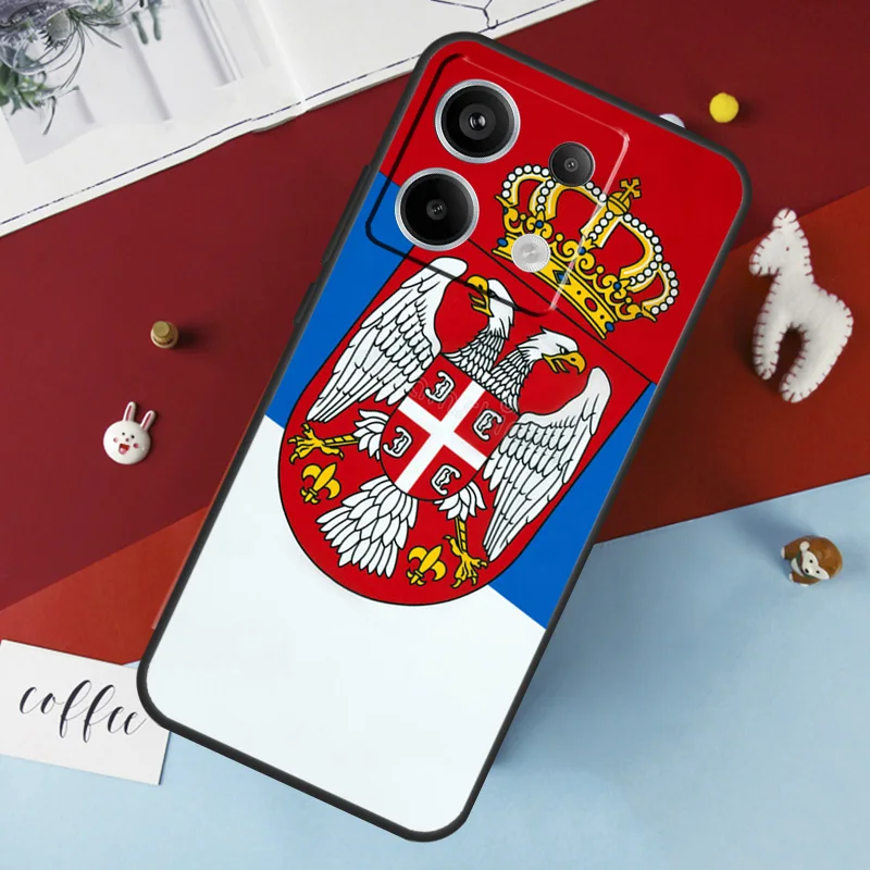 Flag of Serbia Serbian Case for Xiaomi Redmi Note 13 12 10 8 9 11 Pro 12S 10S 11S Redmi 13C 10A 10C 9C 12C Cover