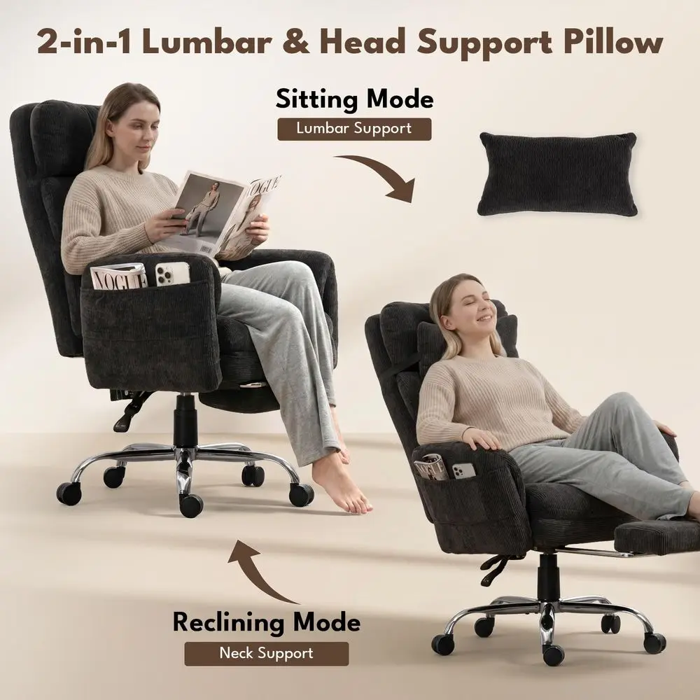 Cross Office Chair, Cloud Desk Computer Chair with 5Position Adjustable Armrests amp Headrest for Pets amp Cross Legged Sitting view 6