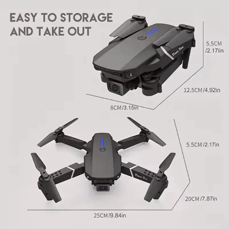 2025 New E88Pro Foldable Drone - WIFI Helicopter Camera Aerial Photography, Height Hold, Fun Toys, Christmas and New Year Gifts