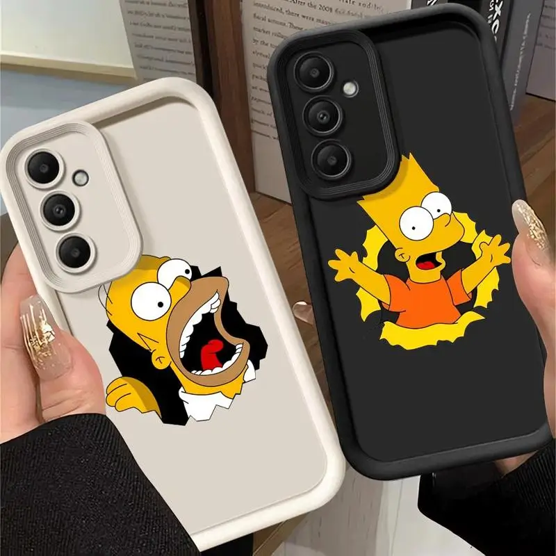 Phone Case for Samsung Galaxy A15 A25 A35 A55 A51 A71 A72 A73 A52 A52s A53 A54 5G TPU Silicone Soft Disney Simpsons Cute