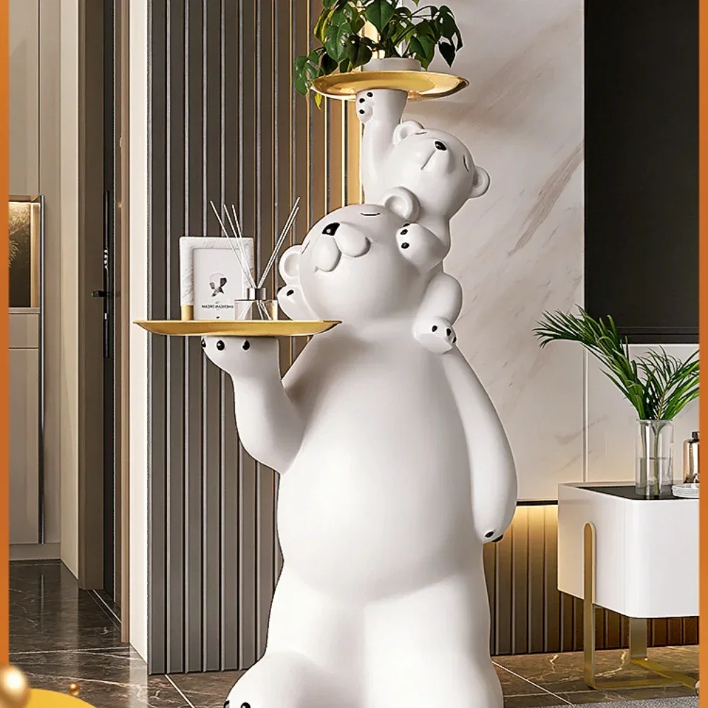 

Large Floor Ornaments Violent Bear Living Room Sofa Tray Moving into the New House Home Decorations decorative figurines