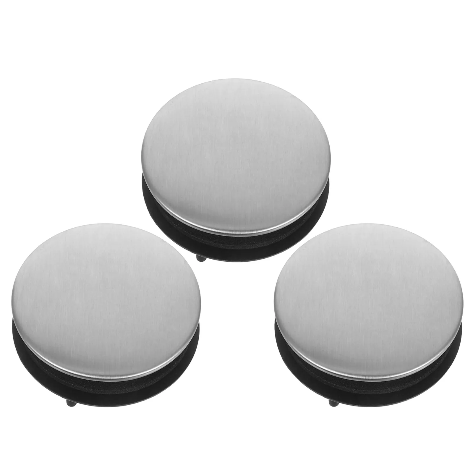 

Набор из 3 заглушек для отверстий под раковину из нержавеющей стали, универсальные, с защитой от запаха, гладкая отделка, для кухни и ванной комнаты