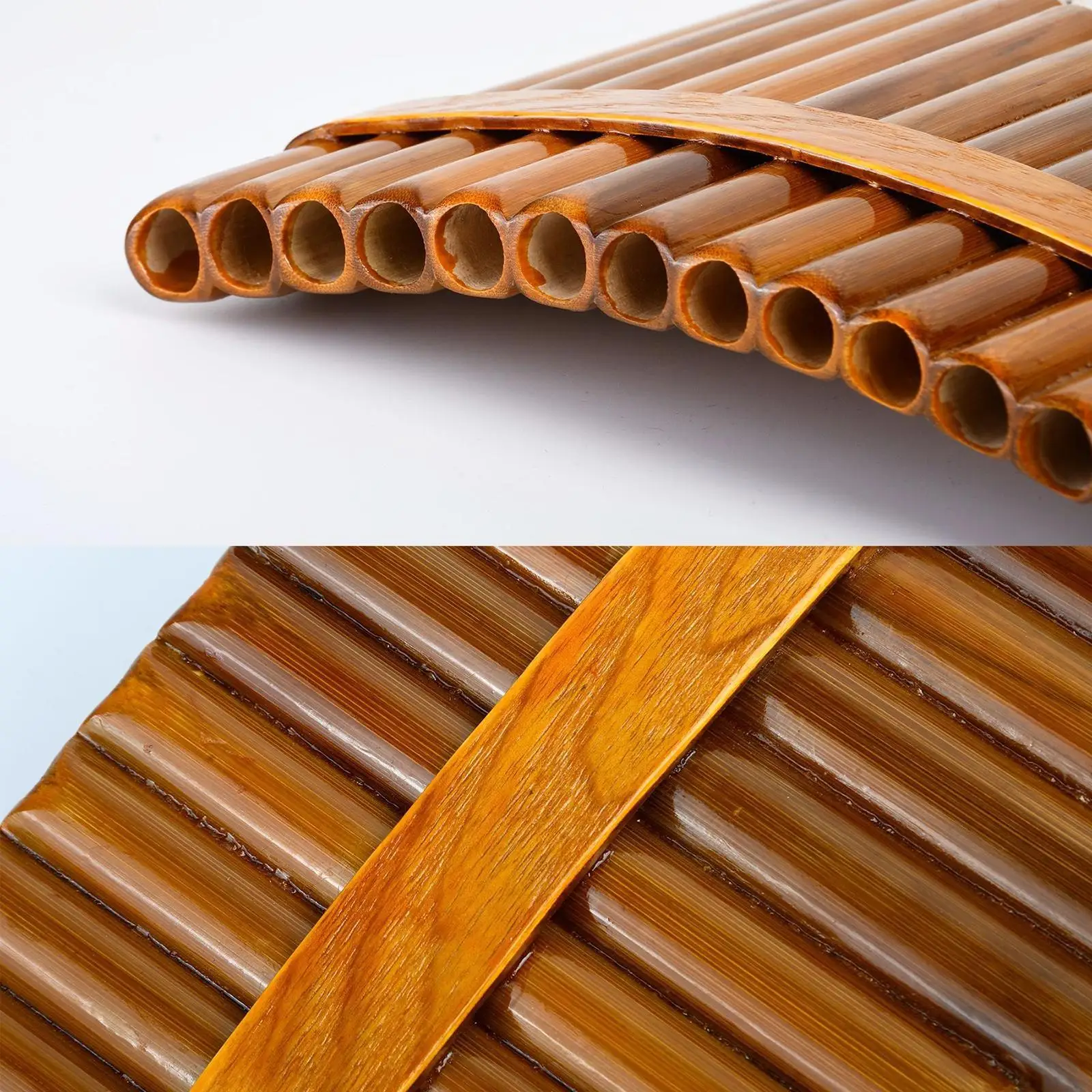 

Brown Natural Bamboo Wind Instrument With Excellent Sound Woodwind G Key Instrument Pan Flute