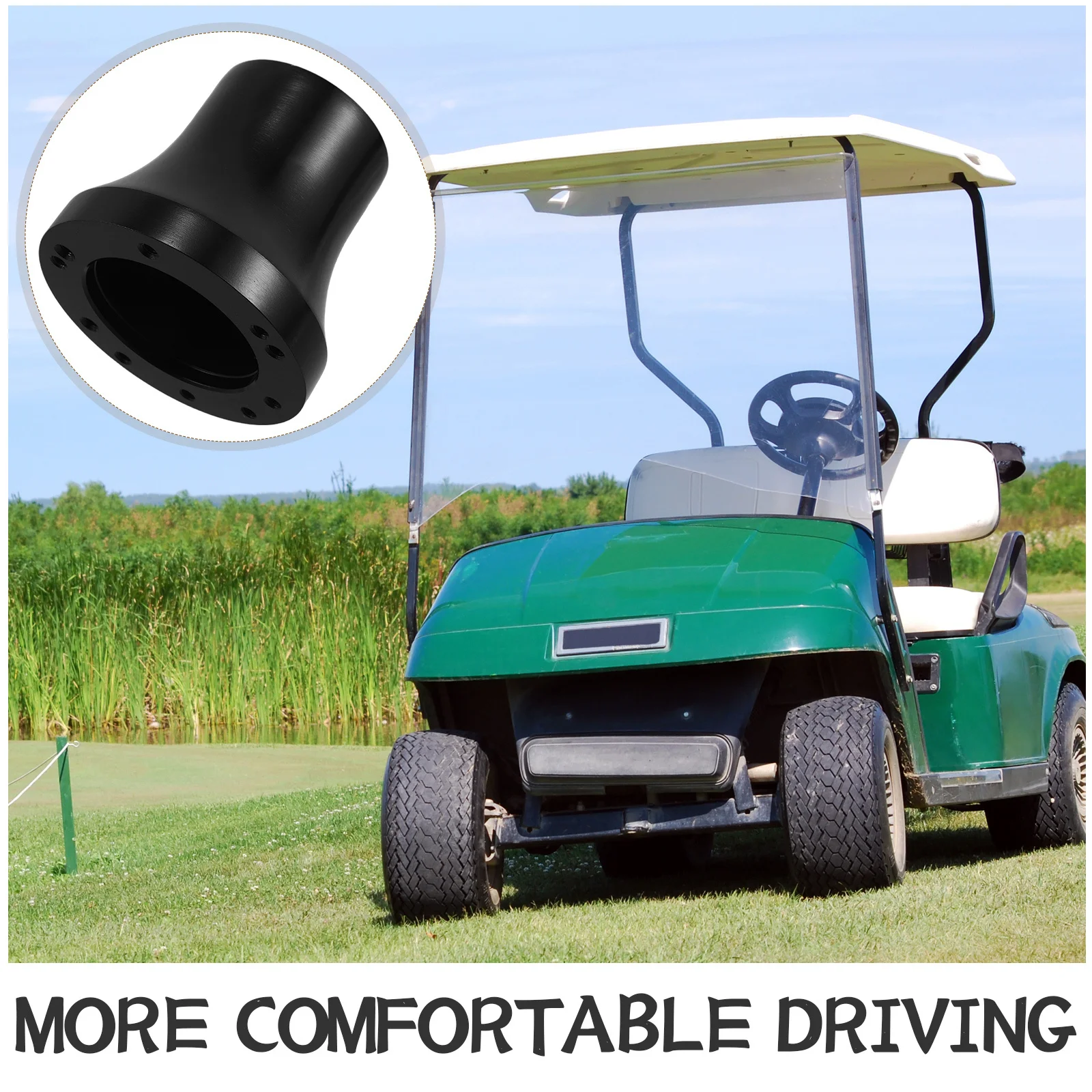 محول عجلة القيادة الأسود لعربة الجولف، موصل محور الإفراج السريع، قدرية مناورة محسنة متوافقة مع توجيه Ezgo #6