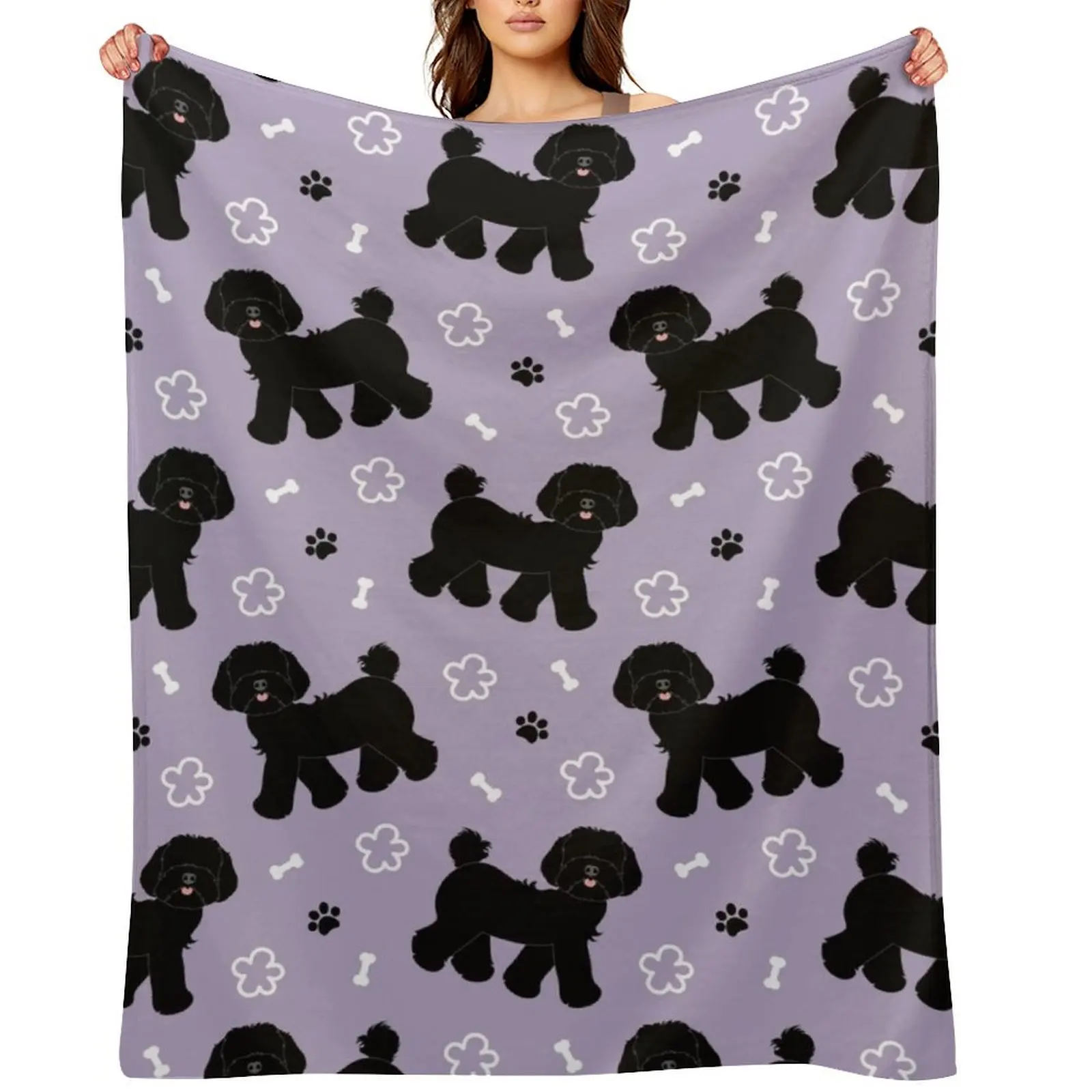 Cute Black Maltipoo Moodle Dog Throw Blanket Bed Fashionable Decorative Sofas Plaid Stuffeds Blankets #1