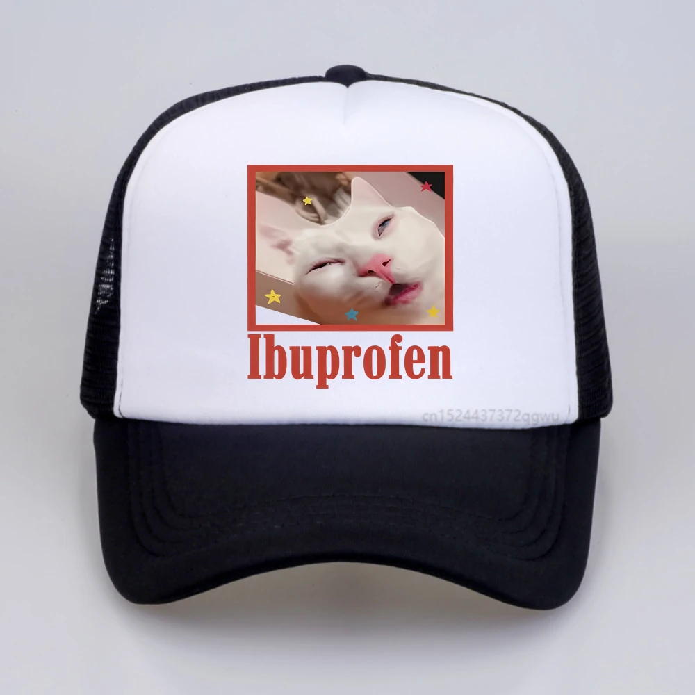 

Ibuprofen Cat Meme hat Funny Cat Graphic baseball cap Cute Cat Lover gift sunhats Unisex Adjustable summer casual caps