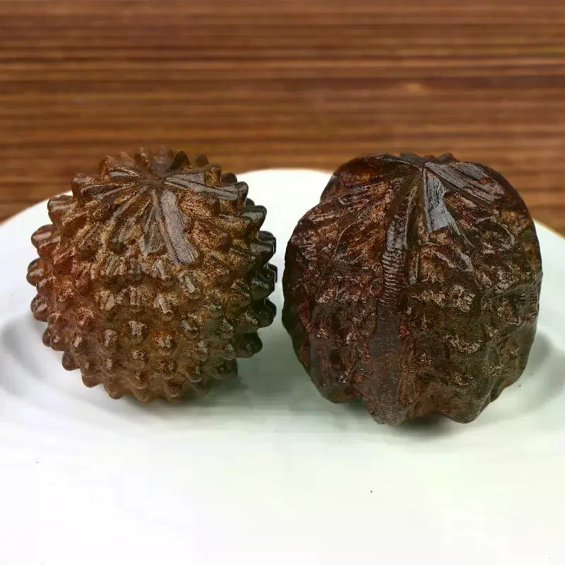 1Pair Sandalwood Handheld Ball Relief Walnut Handheld Ball Massage Exercise Healthcare Plaything Hand-Worn Ball