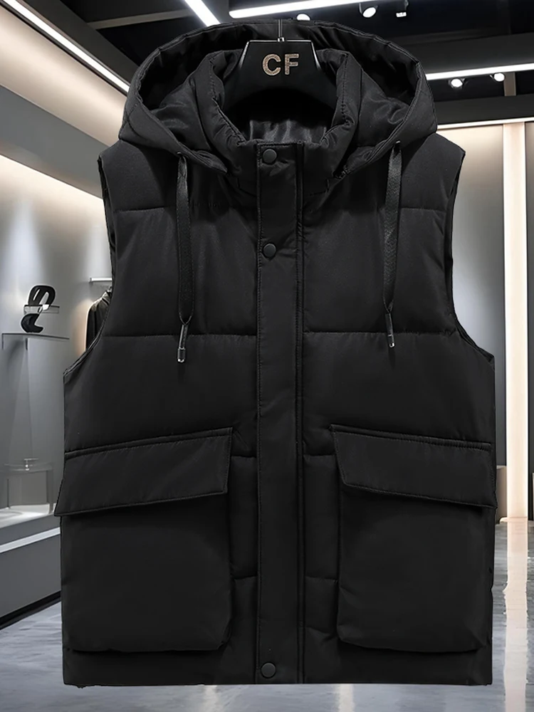 

Extra Large Men's Winter Thiened Outdoor Wear Vest plus Size 300 Pou down Cotton Vest oulder Coat Warmth Faion