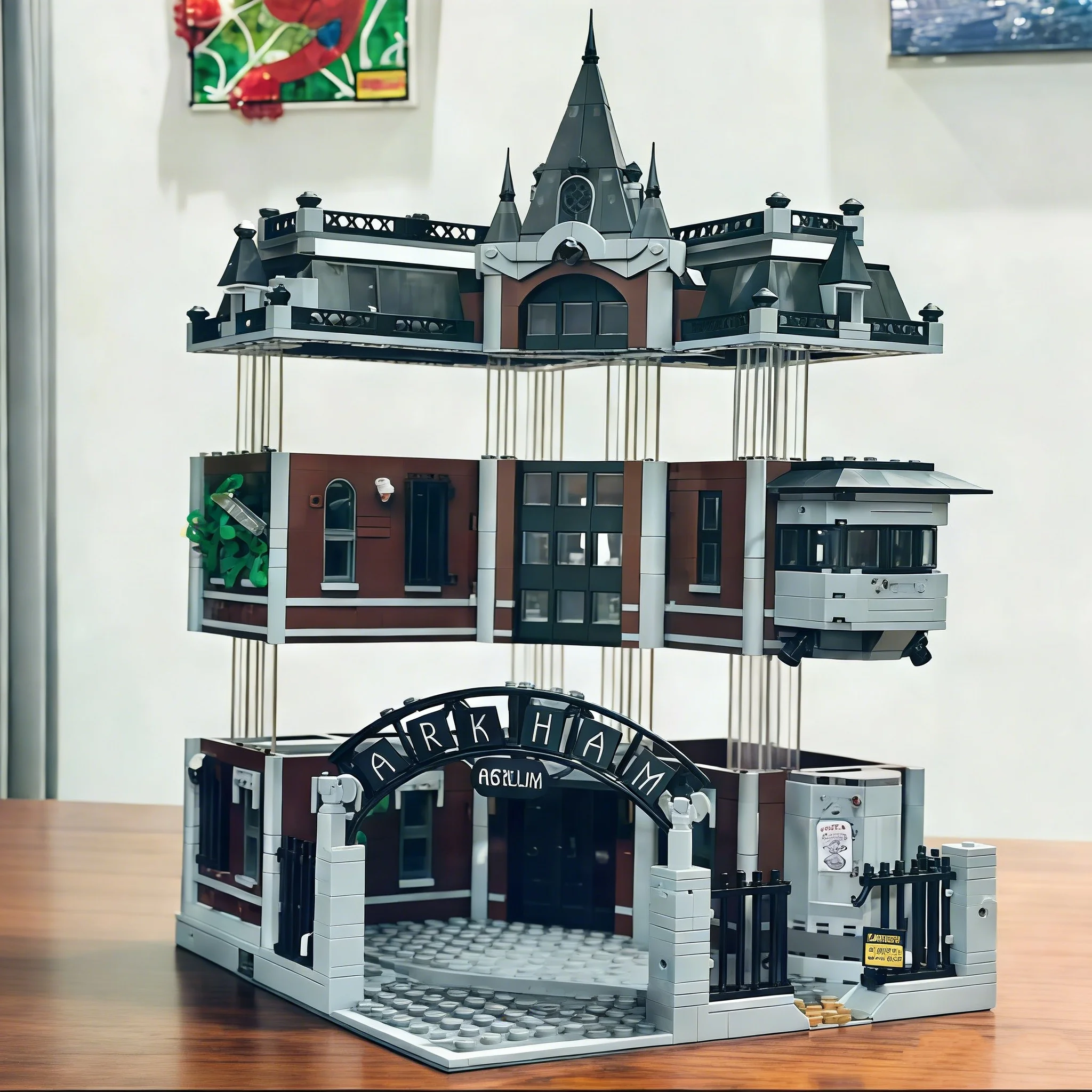 2026 NEW2953PCS Arkham Asylum building model,suitable as a birthday gift, collection item or decorativepiece for adults
