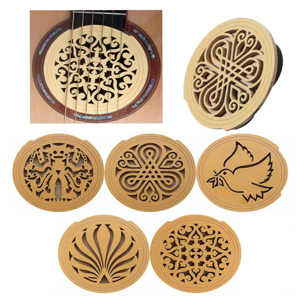 

Acoustic Guitar Soundhole Cover Durable Wood Pattern Design Feedback Control Guitar Hole Cover Acoustic Accessory