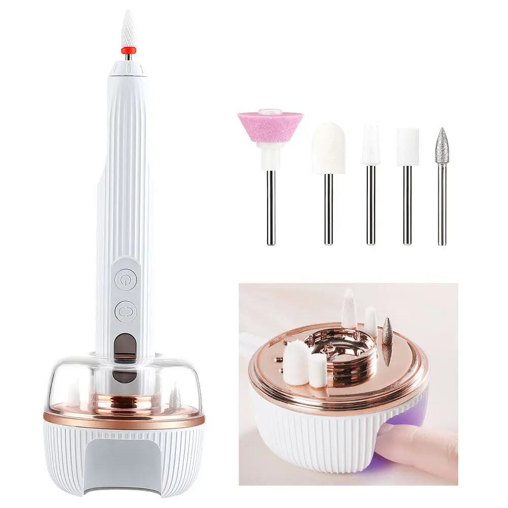 

Аккумуляторный беспроводной электрический аппарат для маникюра 18000 об/мин с УФ-лампой, зарядной базой, 5 скоростями, для акриловых ногтей, для начинающих, для салона и домашнего использования