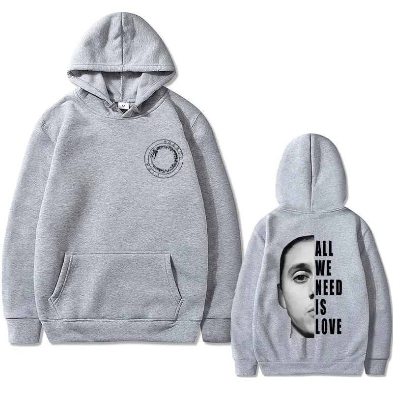 Sänger Canser bero alles, was wir brauchen, ist Liebe doppelseitigen Druck Hoodie Männer Frauen lose übergroße Sweatshirt männliche Mode schwarze