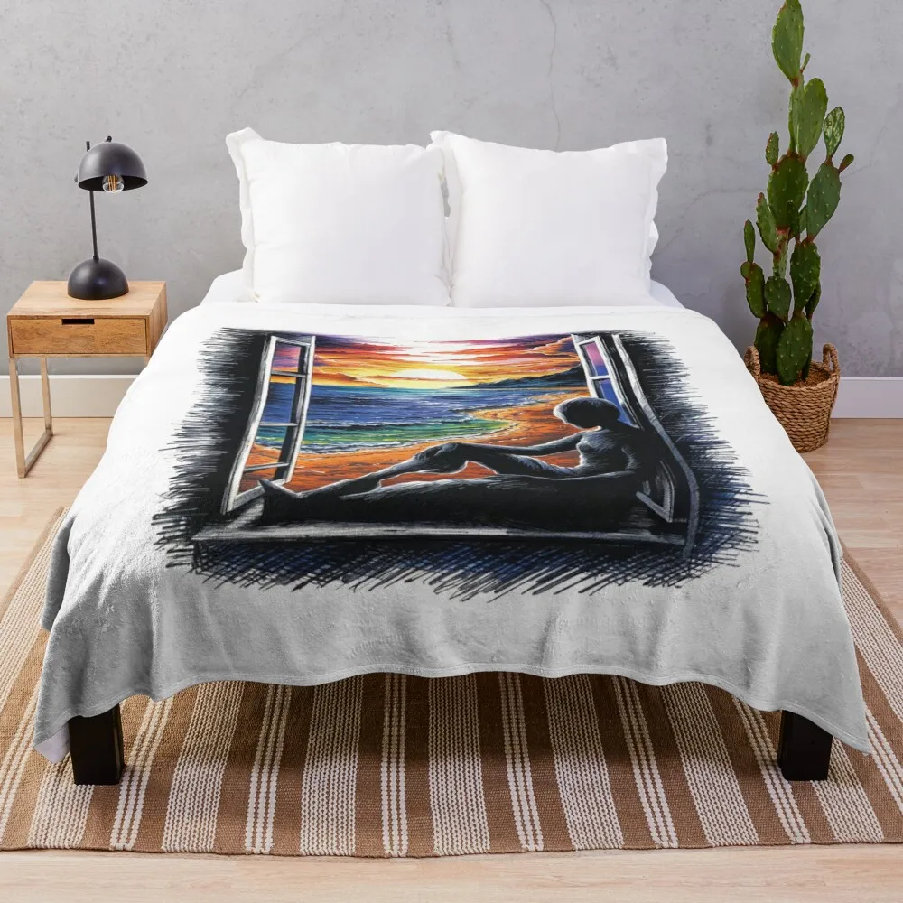 

It's beautiful where we are not #6 Throw Blanket Weighted anime Flannel Blankets