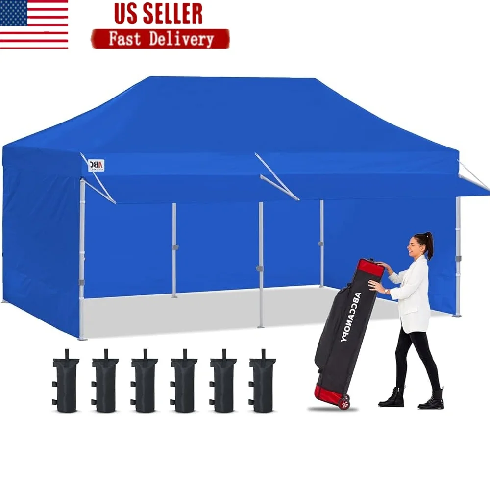 

10x20 Pop Up Canopy Tent with Sidewalls Easy Set Up Waterproof Commercial Events Outdoor Activities Trade Shows Market Tent with