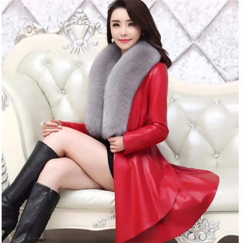 韓国女性用コットンフェイクレザーアウター2025レディース大きいサイズ5XLレザーウィンドブレーカー冬用女性ミディアム丈PUレザートップ