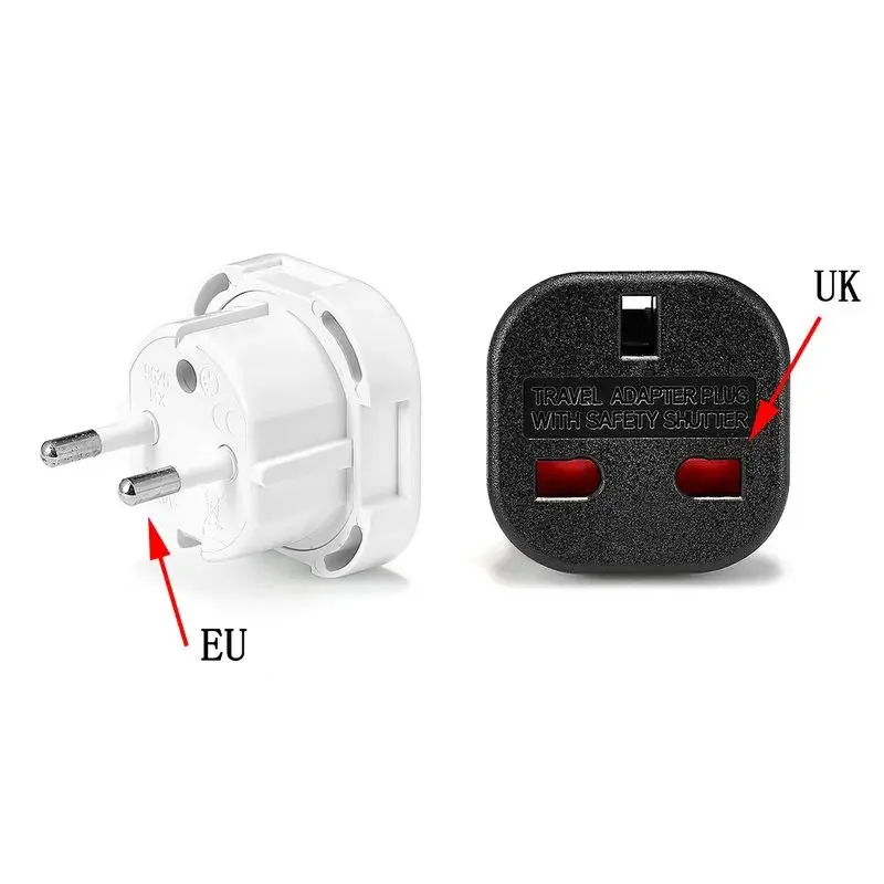 UK To EU Euro ElectricTravel Adapter EU Plug Adapter Socket Electrical Plug Converter Outlet UK AC Power Wall Charger Sockets