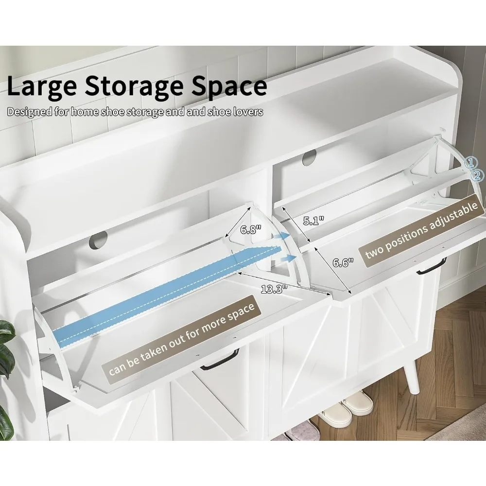 4개의 서랍이 있는 현관용 공간 절약형 신발 수납장