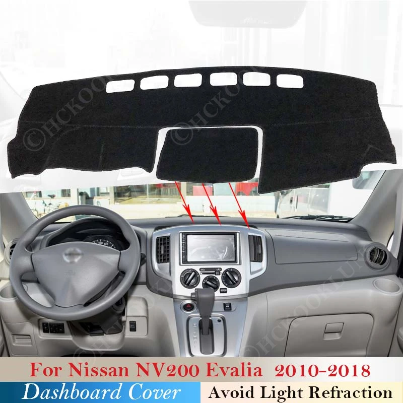 Polyester for Nissan NV200 Evalia Vanette 2010 - 2018 Sunshade Carpet Dashboard Cover Protective Pad Inner Anti-sun Mat Sticker