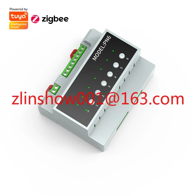 Tuya ZigBee 6 Channel 16A Smart Relay Power Supply Controller Smart Circuit Breaker Module Support Hotel SAAS System