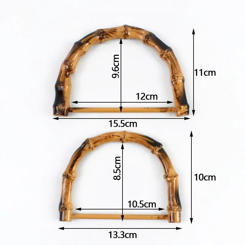 2/4/10Pcs 10.5/12cm Plastic Faux Bamboo Bag Handle for Women Handbags Woven-bag Purse Frame DIY Replace Handles Bags Accessories