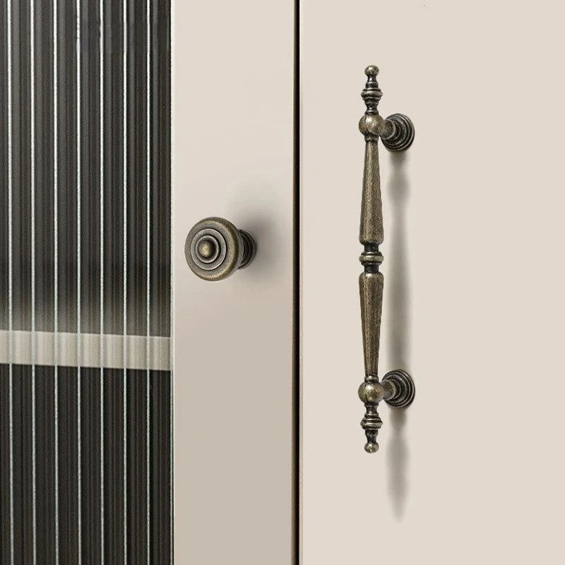 1PCS Antique Bronze Brass Pull Handles Vintage Cabinet Door Drawer Wardrobe Handles Knobs