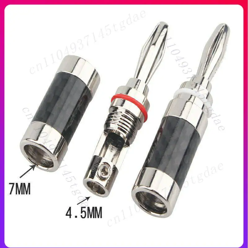 4pcs Premium for Carbon Fiber Rhodium Plated Banana Speaker Plug Hifi Connector