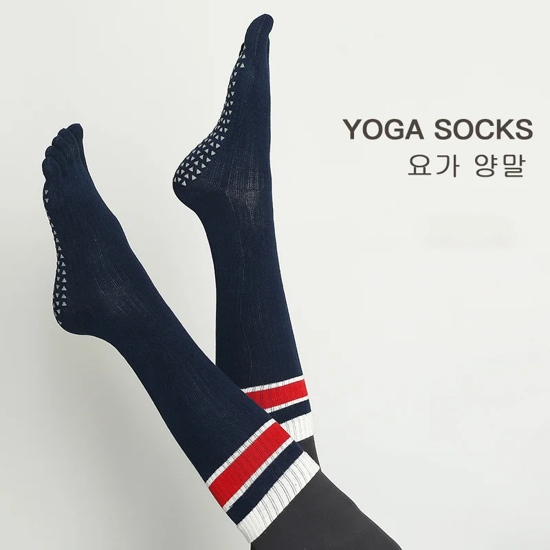 

Yoga Socks Cotton Dance Pilates Sports Socks High-tube Bottom Professional Non-slip Silicone Indoor Fitness Sock Five Toed Socks