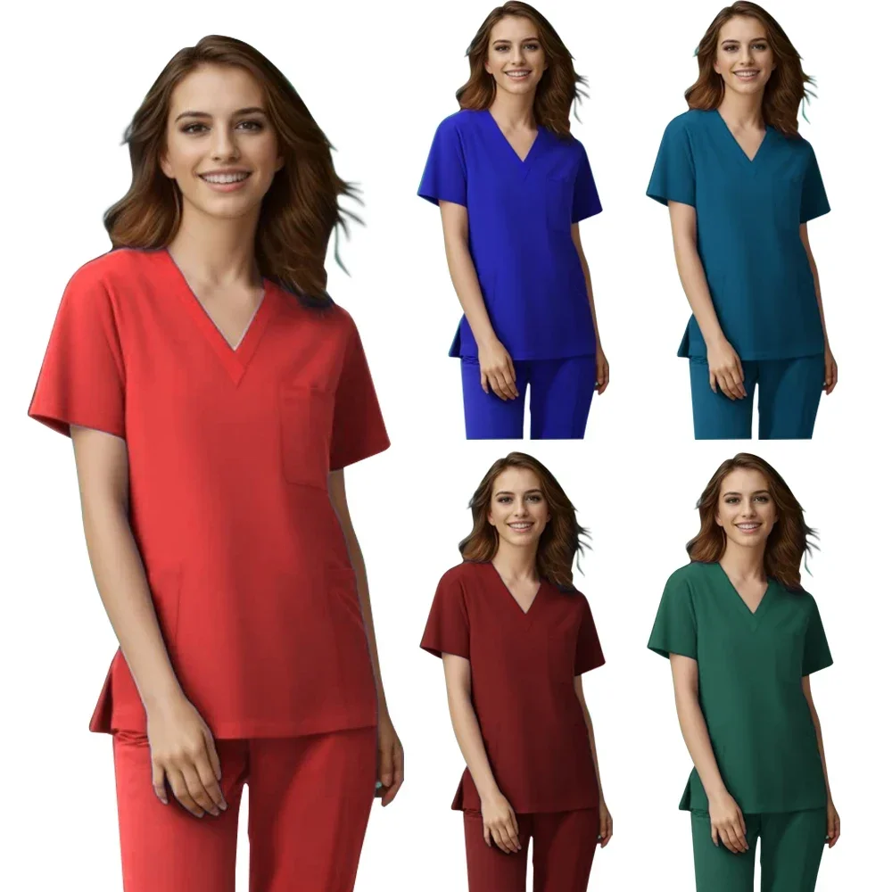 

Operating Room Doctor Nurse Work Wear Pet Grooming Working Clothes Medical Uniforms Spa Uniform Womens Scrub Sets Tops+Pants