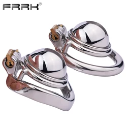 FRRK Hemisphere Male Chastity Cage Device with Urination Hole 40mm 45mm 50mm Penis Rings Adults Sex Products BDSM Toys