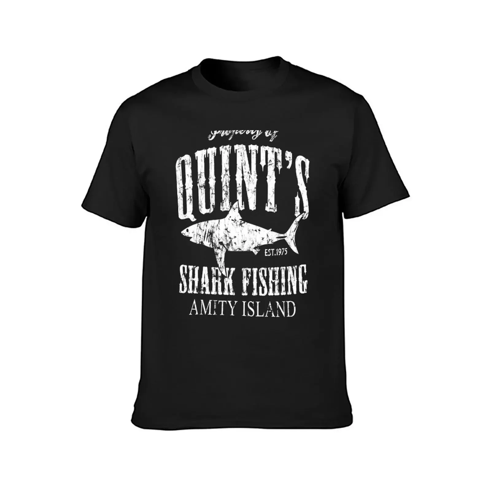 Quints Shark Fishing Amity Island T-Shirt man clothes anime t shirts heavyweights summer clothes designer t shirt men