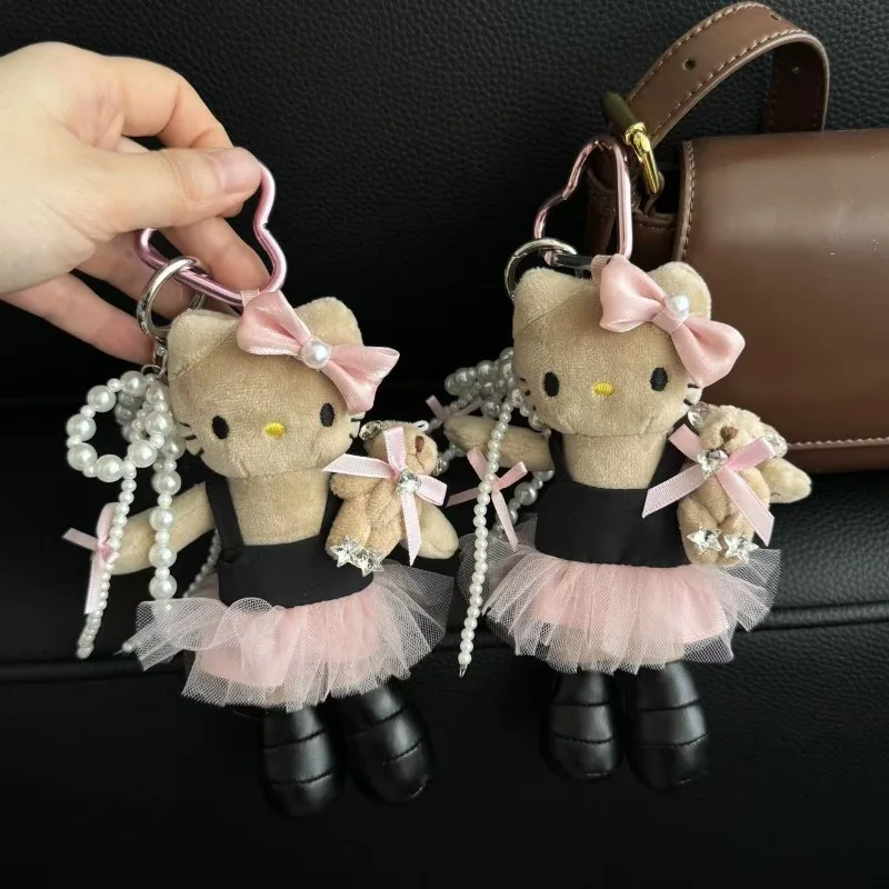 

Новая черная кожаная длинноногая балетная юбка Hellokittys, плюшевая кукла, сумка для девочек, подвеска, платье «сделай сам», кукла, брелок, украшение, подарок