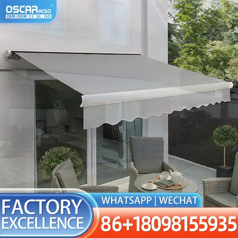 Customized Motorized Folding Door Canopy Waterproof Fabric Outdoor Shop Wind Resistant Light Shelter Commercial Hotel EU US Midd