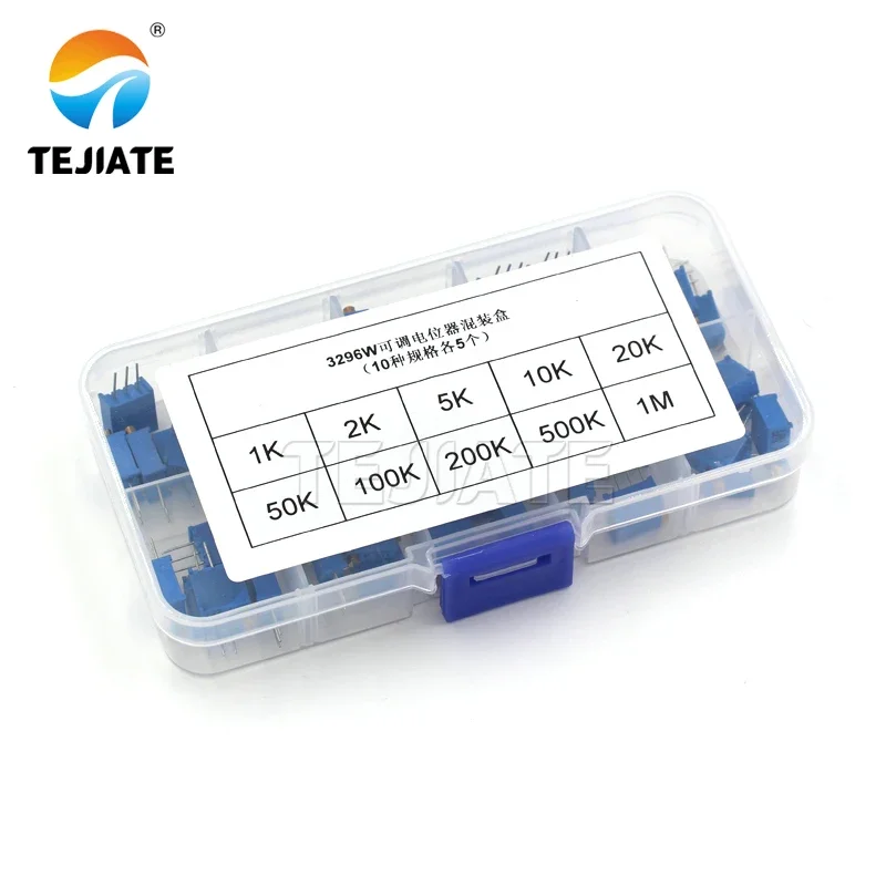 5PCS 3296W potentiometer trimmer resistor 10R 20R 50R 100R 200R 500R 1K 2K 5K 10K 20K  1M 2M