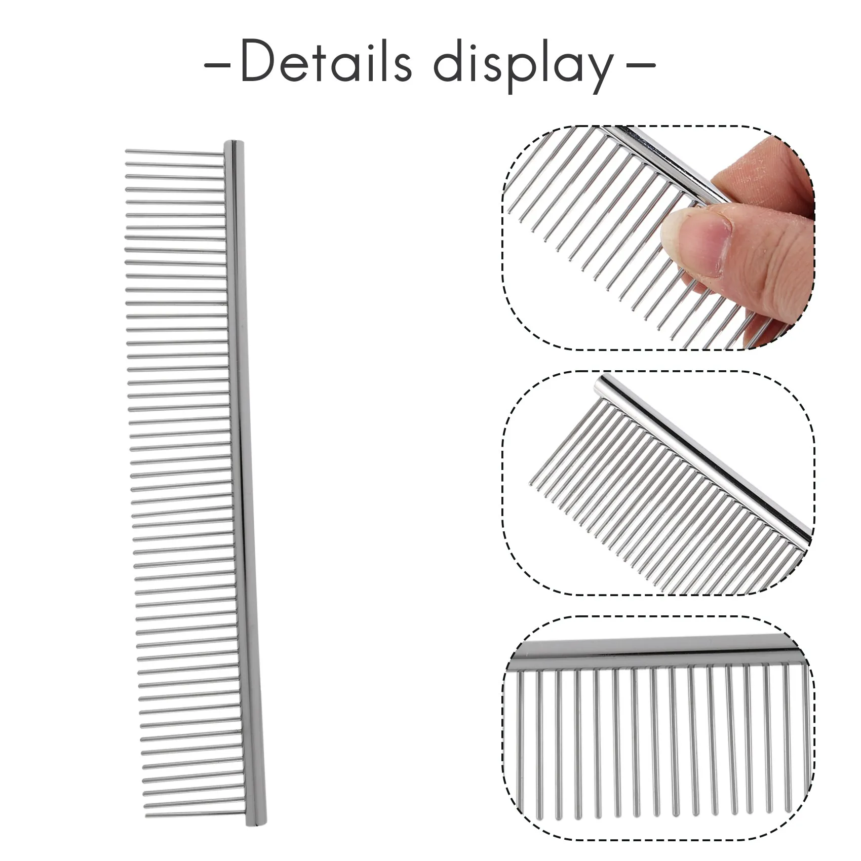 AD04-Popular Beauty Tool Metal Grooming Rake Comb Silver Tone voor Pet Cat Dog