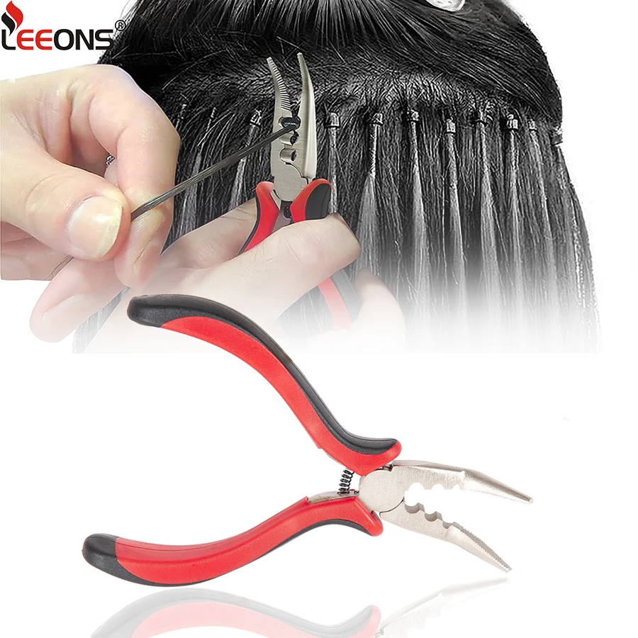 

Professional Extension Tongs For Micro Rings Human Hair Extension C Shaped 3 Holes Plier Anti-Slip Opener Removal Hair Extension