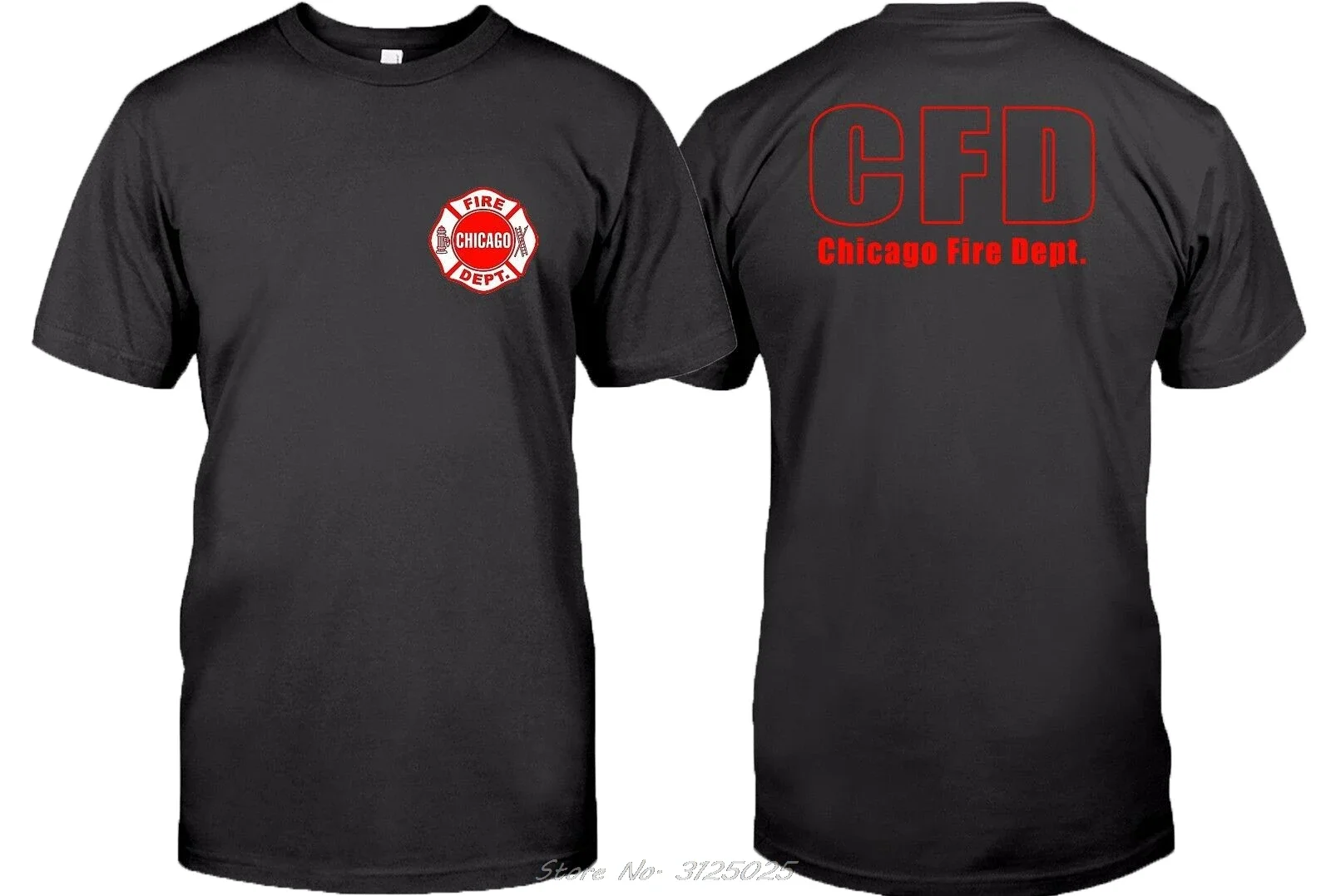 Fashion New Chicago Fire Department Show Tv Show Duty Shirt Rescue T-Shirt Men Cotton Tees Streetwear