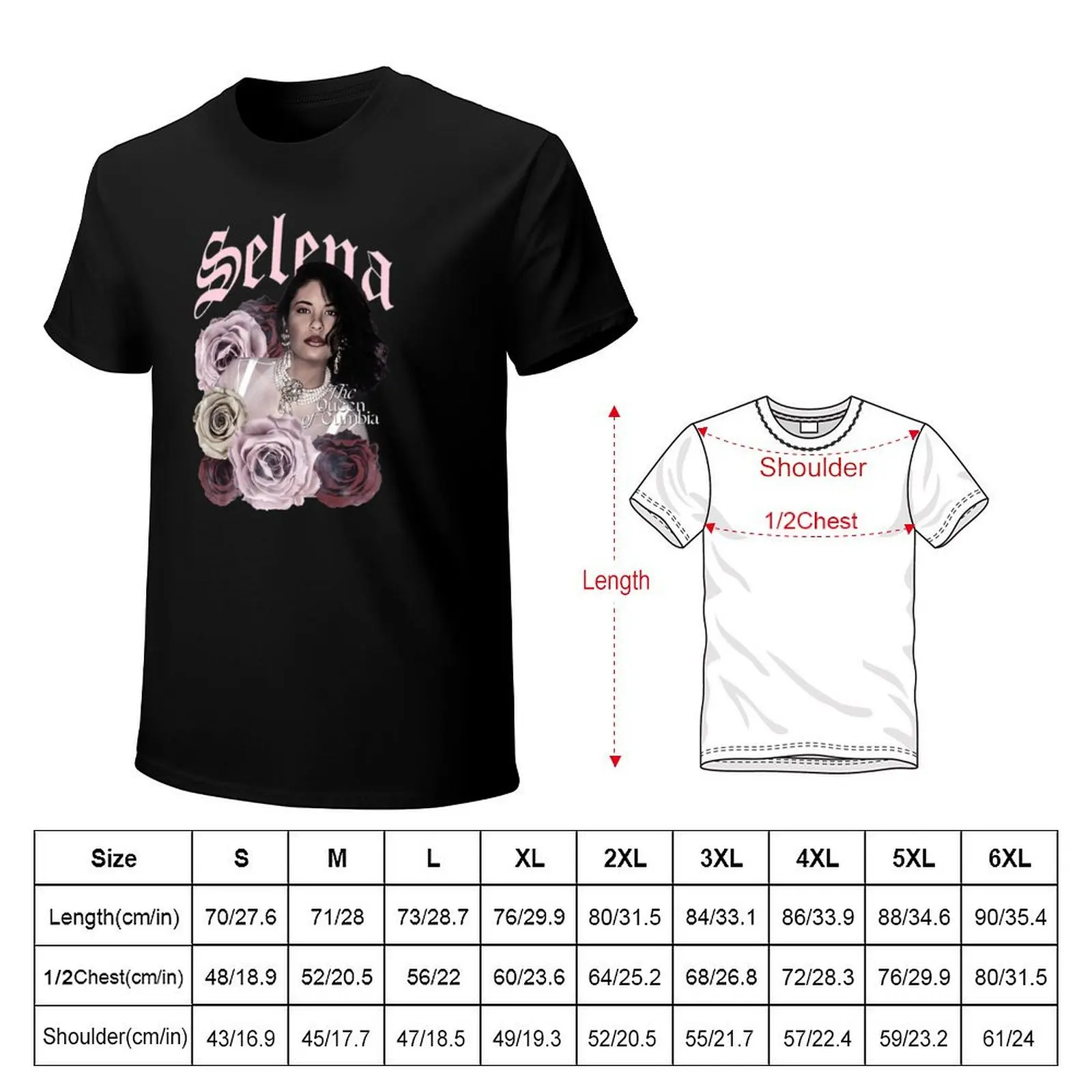 Selena the queen of cumbia T-Shirt t shirts for man cotton T-Shirt