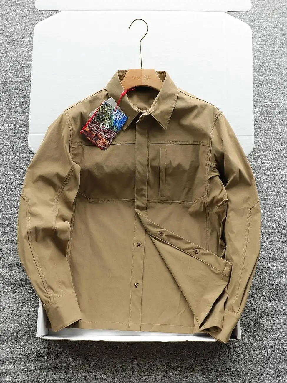 Business Style Long Sleeve Shirt Jacket for Men Quick Dry Ergonomic Design Autumn Fashion Urban Style Nylon And Spandex Blend