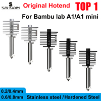 Original Hotend Kit For Bambu Lab A1/A1 Mini Fast Speed Hot End Assembly 0.2/0.4/0.6/0.8mm Hardened steel Nozzle 3D Printer Part