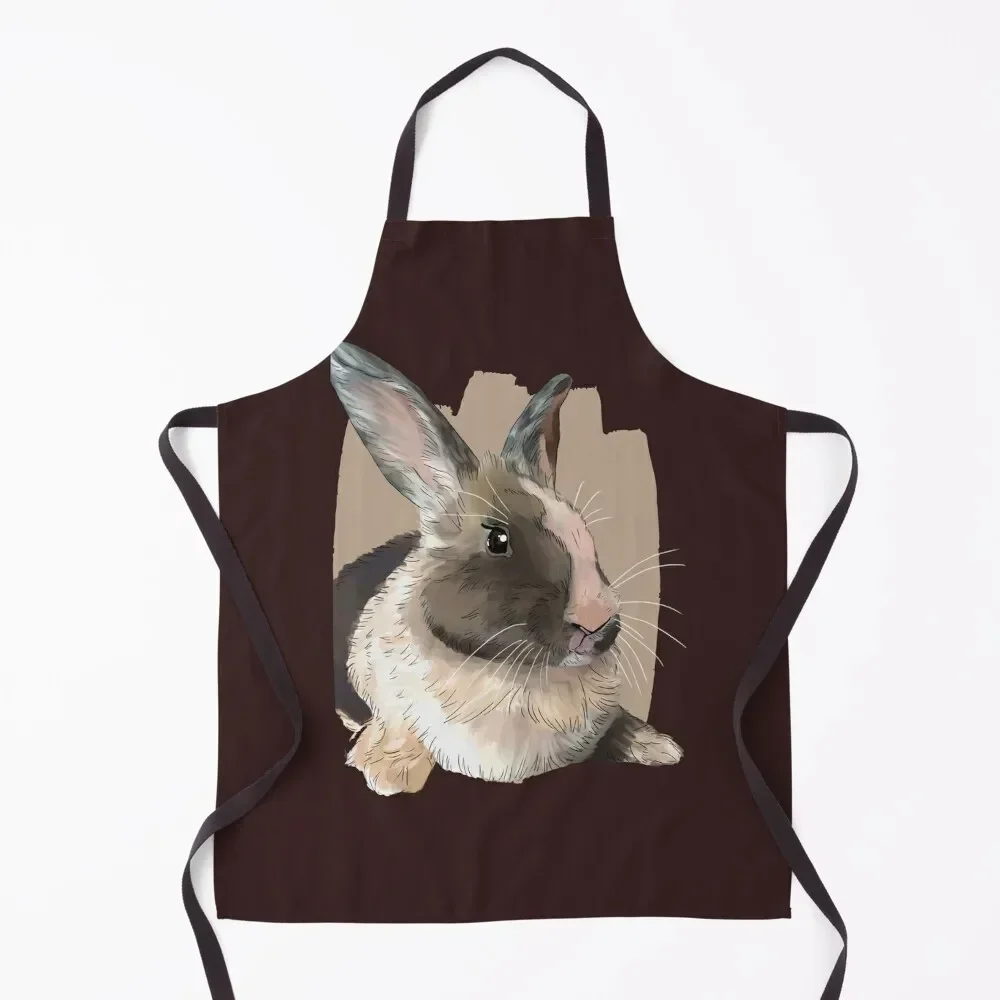 

Brown Cream Rabbit Left_ Bunniesmee Apron Kitchen New 2022 Year Kitchenware Barista For Women Kitchen Apron