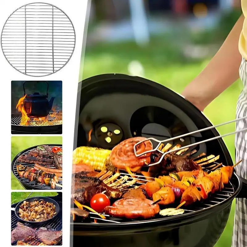 

Круглая сетка для гриля для барбекю из нержавеющей стали 201, домашние сетки для жарки, инструмент для гриля с беконом, железные сетки, аксессуары для барбекю, антипригарный коврик для барбекю, сетка