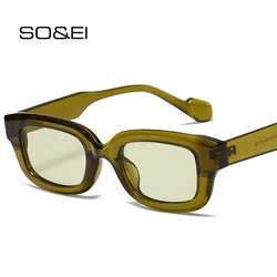 SO & EI – petites lunettes de soleil rectangulaires rétro pour femmes, verres de couleurs bonbon UV400 carrées pour hommes