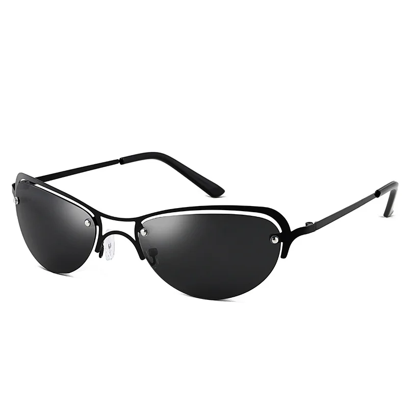 Gafas de sol de la matriz Trinity para hombre y mujer, lentes de Metal sin marco, a la moda, accesorios para conducir