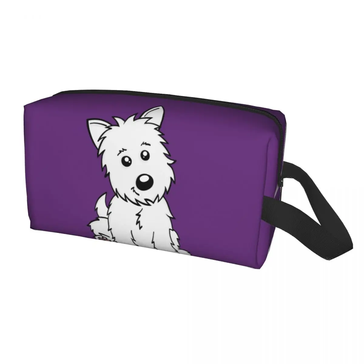 Cute Cartoon Westie Dog Toiletry Bag West Highland White Terrier Cosmetic Makeup Organizer Ladies Beauty Storage Dopp Kit Box