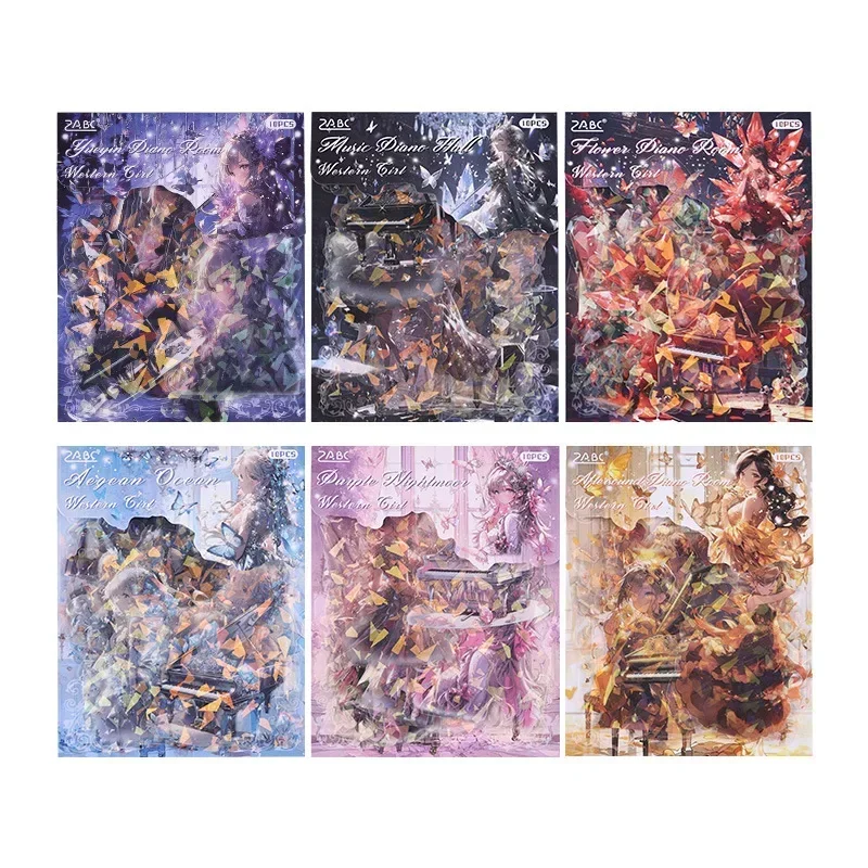 10pcs Cute Girl Laser Shell Luminous Handbag Sticker Bag Creative Waterproof Handbag Material