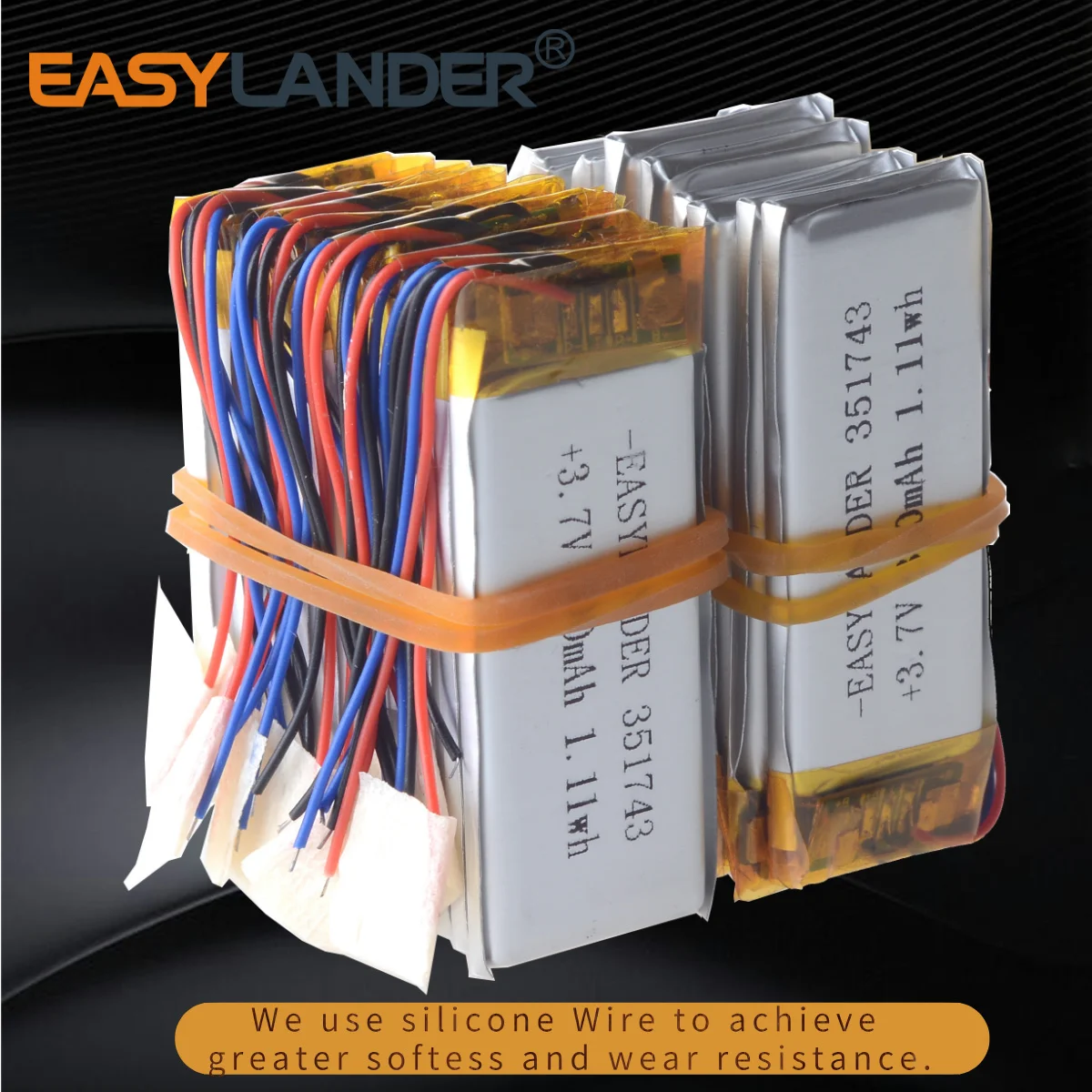 10 шт./лот, 3 провода, 3,7 В, 300 мАч 351743   Литий-полимерная литий-ионная аккумуляторная батарея для ручки MP3-игровой плеер GPS PSP Lampe динамик игрушки