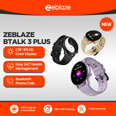 Nowy inteligentny zegarek Zeblaze Btalk 3 Plus do połączeń głosowych 1,39 cala Duży kolorowy wyświetlacz HD Monitorowanie zdrowia Sportowy inteligentny zegarek