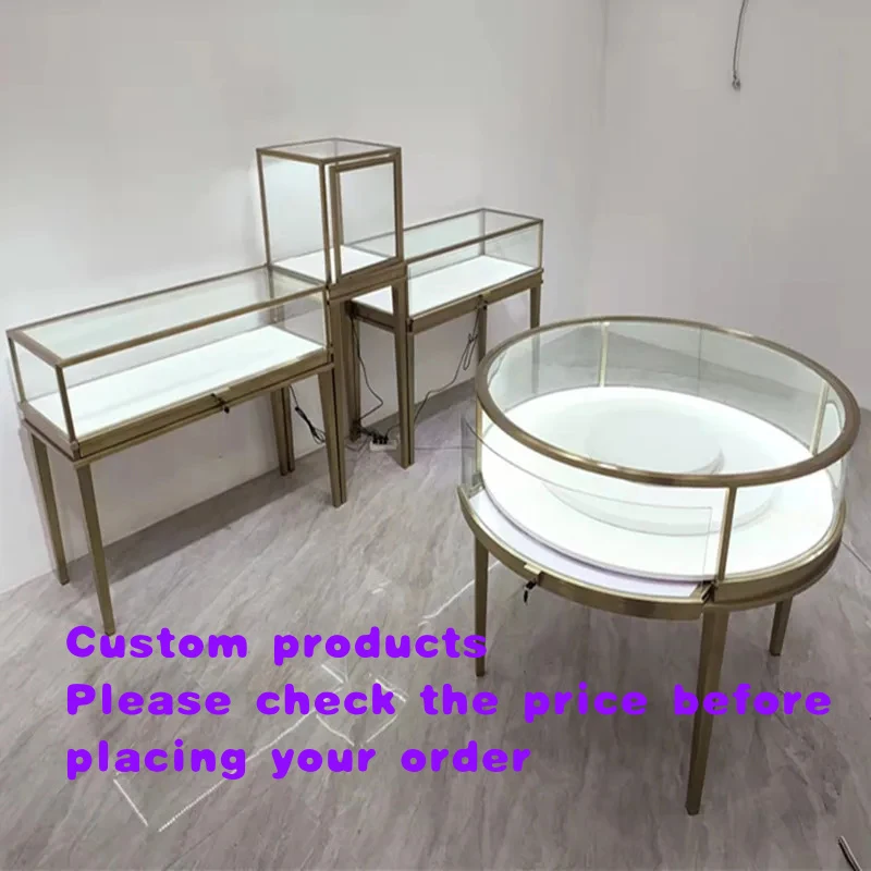 custom.Customizable lockable glass jewelry wall cabinet, luxury necklace shop display cabinet, furniture boutique jewelry